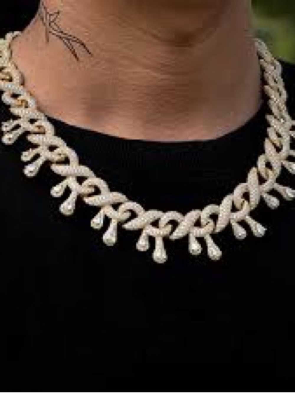 ICED DRIPPING INFINITY CHAIN (15MM) IN YELLOW GOLD Plated 20”